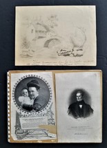 1850 antique DRAWING BOOK w SCRAPBOOK id&#39;d new haven ct MARY ELIZABETH W... - £136.89 GBP
