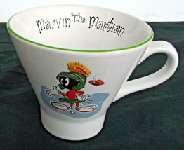 Marvin the Martian Coffee Mug Cup Wide Flared Green Rim Top  - £23.21 GBP