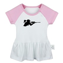 Girl Hunter Silhouette Newborn Baby Dress Toddler Infant 100% Cotton Clothes - £10.48 GBP