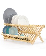 MegaChef 2-Tier Collapsible Kitchen Bamboo Drying Dish Rack - €49,84 EUR