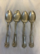 4 WM. A. ROGERS Silver Nickel Spoons Floral Design No Monogram 6” - $9.45