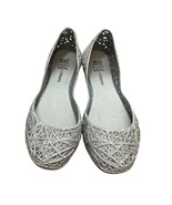 Mel by Melissa + Campana Zig Zag Silver Glitter Flats Girls Size 1 - $46.01 CAD