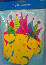 Invitations Pop Up Party Celebration 8 Cards &amp; Envelopes Bright Colors Pink - $17.65 CAD