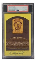 Carl Hubbell Signed 4x6 New York Giants Hall Of Fame Plaque Card PSA/DNA... - $77.59