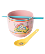 Peanuts Snoopy Ceramic Bowl Set Feelin Groovy Ramen Bowl Spoon &amp; Chopsti... - €11,84 EUR