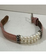 Honora Sterling 925 Freshwater Pearl Pink Leather Bracelet 7&quot; - $505.72 MXN