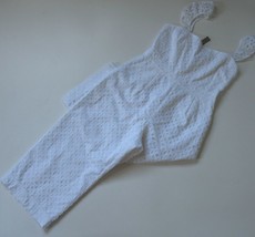 NWT J.Crew Tall Ruffle Jumpsuit in White Embroidered Eyelet Jumper 10 - £47.48 GBP