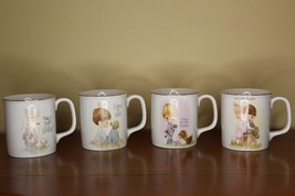 Precious Moments Coffee Mugs Vintage 1983 Collectible 4 Piece Set Flawless - £22.26 GBP