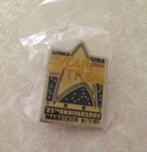 Star Trek 25th Anniversary Movie Marathon Pin 9/7/1991 MINT NEW - £18.39 GBP