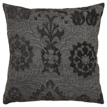 Gray Floral Pattern Jacquard Woven Throw Pillow - £59.37 GBP
