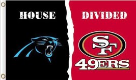 Carolina Panthers and San Francisco 49ers 3x5ft Divided Flag, Machido flag - $18.00