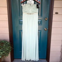 Adrianna Papell Dress Women 10 Mint Long Tulle Sweetheart Convertible Rh... - $96.90