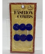 Vtg Goody Kant-Slip Fashion Combs Blue #8050 Made in USA Retro Hair - £14.63 GBP