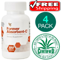 4 Pack Forever Absorbent C 100 Tab Supplement Vitamin C Oat Bran Exp 2025 - £45.77 GBP