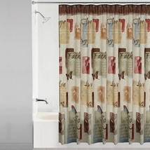 Solace Fabric Shower Curtain Love Hope Faith Joy Brown Tan Butterflies Bath NIP - £22.59 GBP