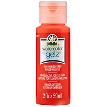 FolkArt Watercolor Gelz Acrylic Paint 2oz-Hibiscus Red WTRCLRGL-50944 - £12.15 GBP