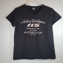 Harley Davidson Mens Shirt Large 115 Years of Motorcycles Black Short Sl... - $13.98