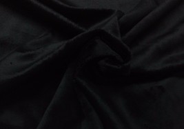 Black Knit Velvet Faux Fur Black Furniture Crafts Fabric By The Yard 59&quot;W - £5.50 GBP