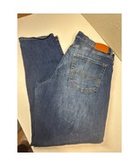 Lucky Brand 410 Athletic Straight Leg Denim Stretch Dark Wash Mens 38x32 - $558.84 MXN