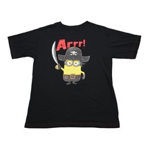 Minions Shirt Boys 2XL Black Short Sleeve Crew Neck Graphic Print Casual Tee - £13.97 GBP