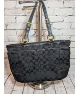 Coach Gallery Signature Tote Shoulder Handbag Jacquard Leather - $39.27