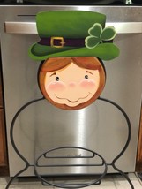 Longaberger Wood Leprechaun Face &amp; Hat For The Large  Wrought Iron Snowman - £36.43 GBP