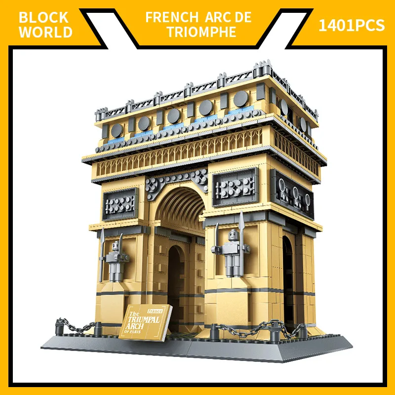 World Famous Architeture Model Building France Arc de Triomphe Block and - £85.02 GBP