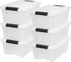 Iris Usa 12 Qt. Plastic Storage Bin Tote Organizing Container With Durable Lid - £33.56 GBP