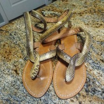Indonesian Real Python Snake Skin Leather Hand Made Flat Spiral Wrap Sandals - £75.17 GBP