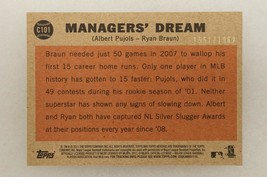 2011 Topps Heritage Managers Dream Pujols Braun Chrome 1551/1962 C101 Baseball - £3.69 GBP