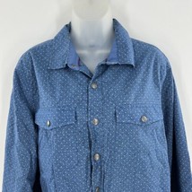 Construct Mens Blue Polka Dot Button Down Long Sleeve Dress Shirt Size L - £17.92 GBP
