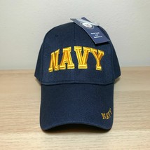 Official Licensed Navy Gold Embroidered Letter Hat Cap (Blue) - £19.69 GBP