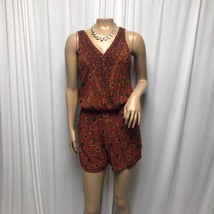 Mossimo Supply Co. Size Small Rust Sunflower Women&#39;s Romper Shorts - £7.39 GBP