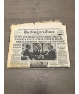 Egypt &amp; Israel Sign Formal Treaty New York Times March 27 1979 WORN Sada... - $54.88 CAD