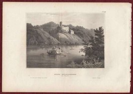 Burgruine Hilgartsberg View Antique Print 1850 Bavaria Hofkirchen - £64.49 GBP