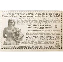 Nazareth Corset Waist Pennsylvania 1897 Advertisement Victorian Fashion ... - $10.00