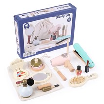 Pretend Play,Wooden Beauty Salon Toys For Girls, Make Up Set Toy Gift,15 Pieces  - £37.73 GBP