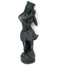 Vintage Coco Joe&#39;s Hawaii Hula Girl 8&quot; Lava Figurine Tiki Bar Dancer 249 Black - £11.86 GBP