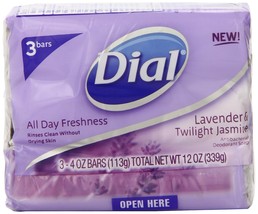 Dial Antibacterial Deodorant Soap Lavender &amp; Twilight Jasmine - 3 CT - £17.53 GBP