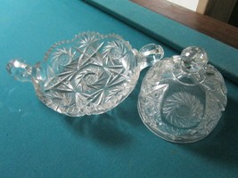 American Brilliant Crystal Cut Cheese Dish Covered - £59.35 GBP