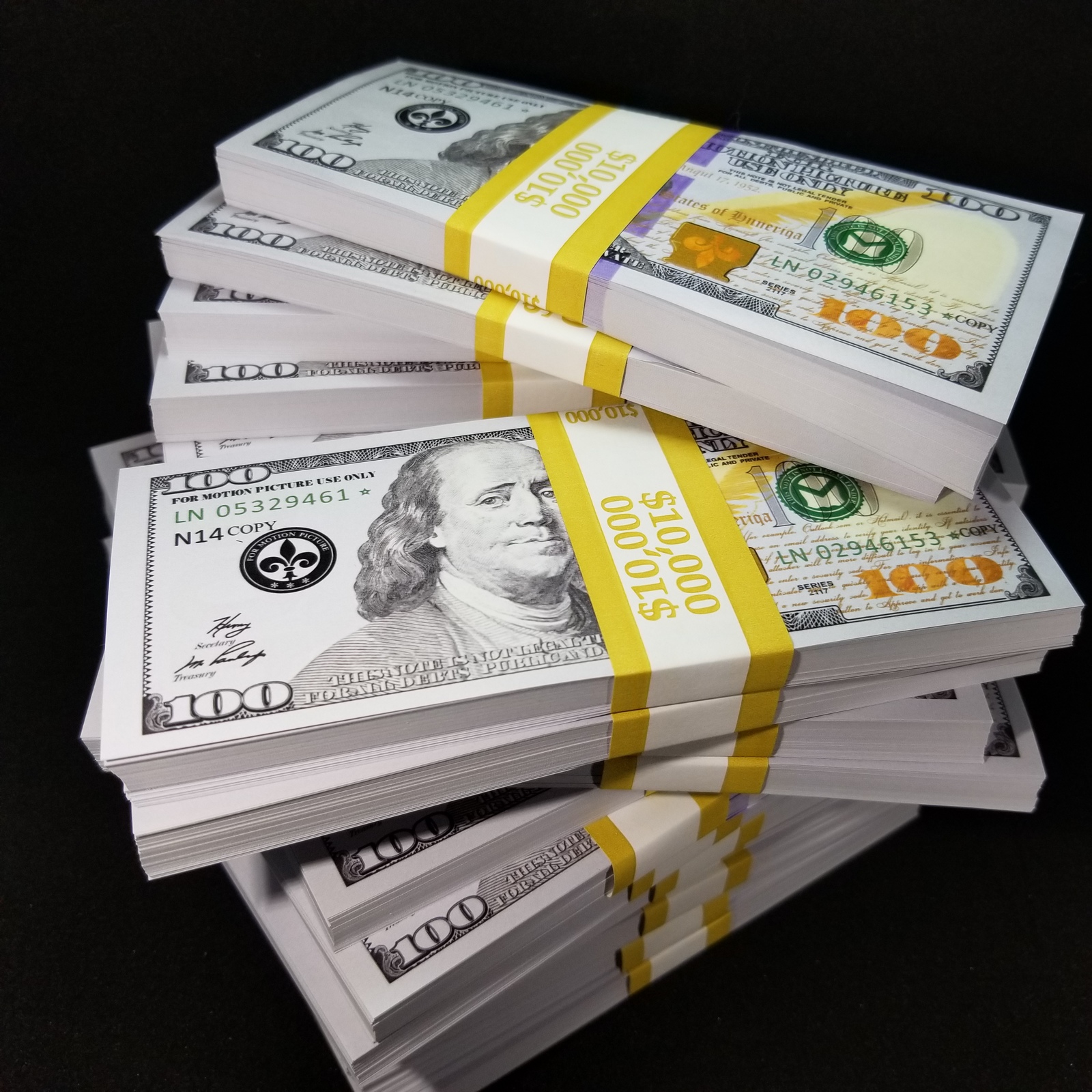 100K $ FULL PRINT Realistic Prop Money Fake 100 Dollar Bills REAL CASH  Replica