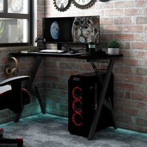 Gaming Desk with Y Shape Legs Black 110x60x75 cm - £79.44 GBP