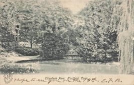 Hartford Ct~Rustic BRIDGE-ELIZABETH Park~Antique 1908 Rotograph Photo Postcard - £5.46 GBP