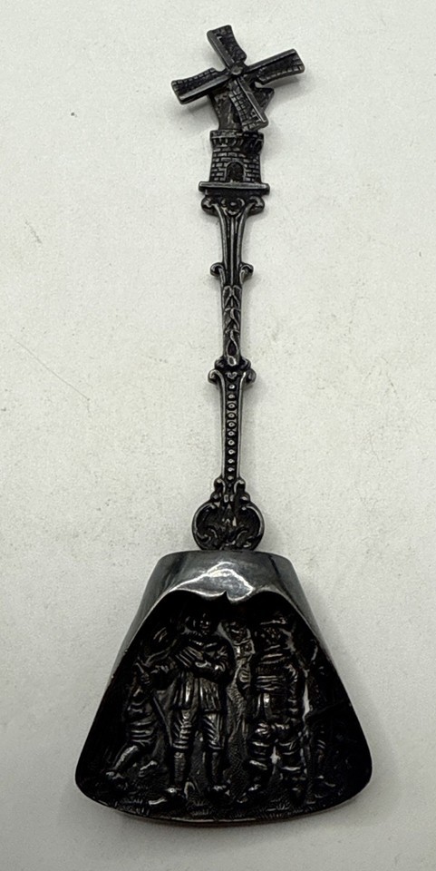 VTG SOUVENIR SPOON H.HOOIJKAAS SILVER-PLATE 90 COLLECTIBLE DUTCH WINDMIL... - £18.60 GBP