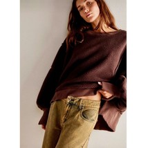 New FREE PEOPLE We The Free Cozy Camden Sweatshirt $98 Size X-Large Walnut - £53.87 GBP