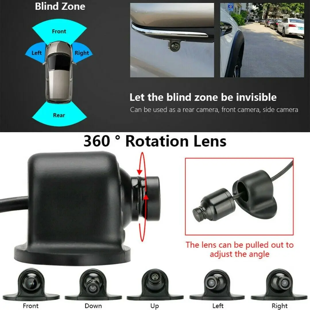 Car Camera for Vehicle Front/Side/Rear View Night Vision Auto Camera 170 Degre - £17.53 GBP