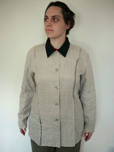 Womens JSong Collection 100% Linen Fitted Jacket Blazer Button Up Shirt ... - £13.33 GBP