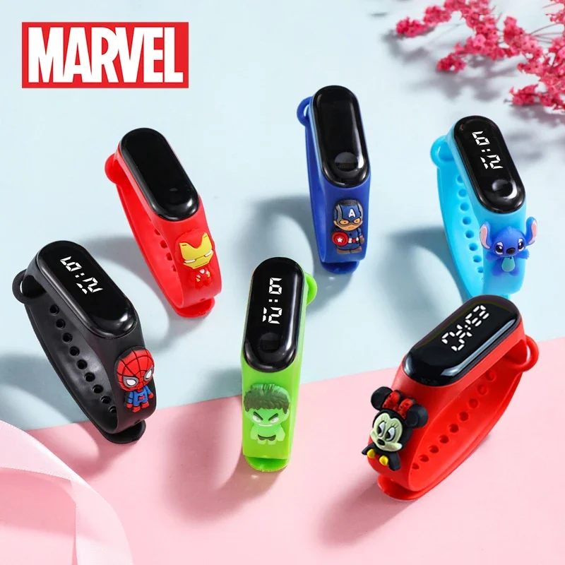 Disney Marvel Spiderman Kids Digital Watch Ironman Figure Children&#39;s Spi... - £10.09 GBP