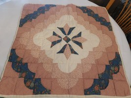 Quilt Vintage Baby Blanket Lap Blanket Tulip Design Handmade 31.5&quot; x 32.5&quot; Sqr - £69.95 GBP