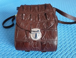Women Brown Holster Hornback Crocodile Leather BAG Handbag Bag Alligator Leather - £159.49 GBP